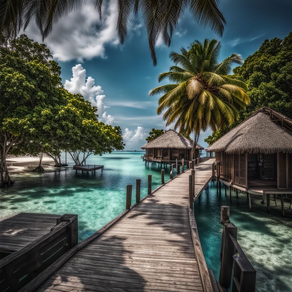 Hyperrealistic Life in the Maldives: Cinematic View