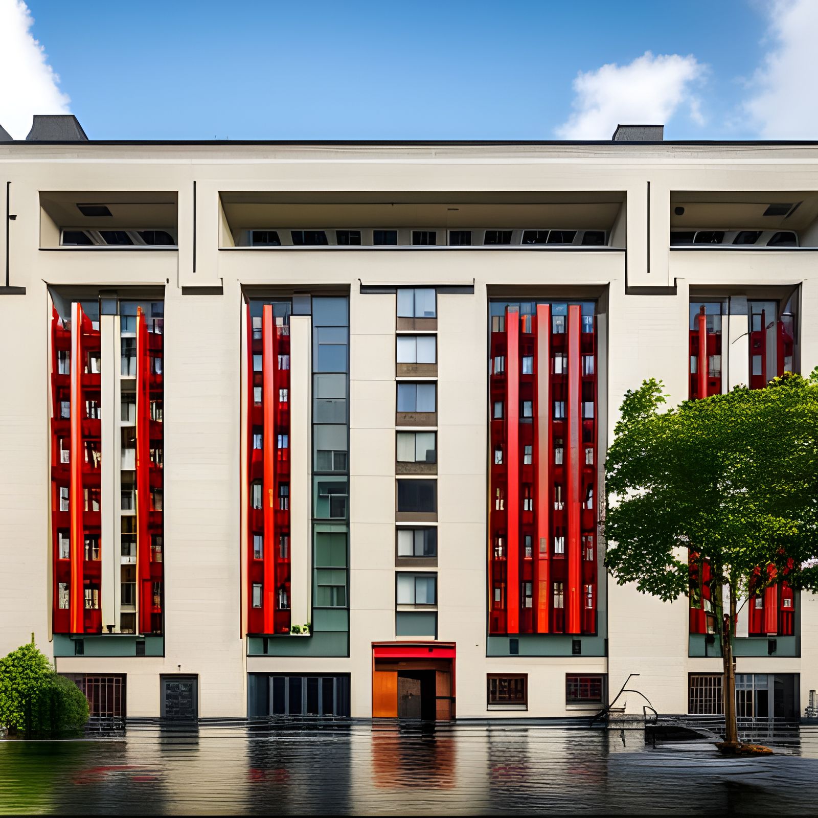 1970s Dutch Apartment Block With Portico
