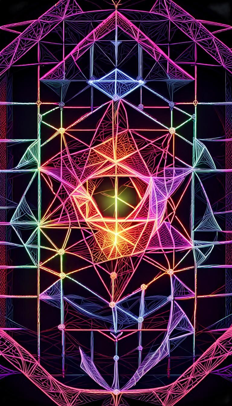 Sacred Geometries: Quantum Mechanics in Glowing Neon 3D