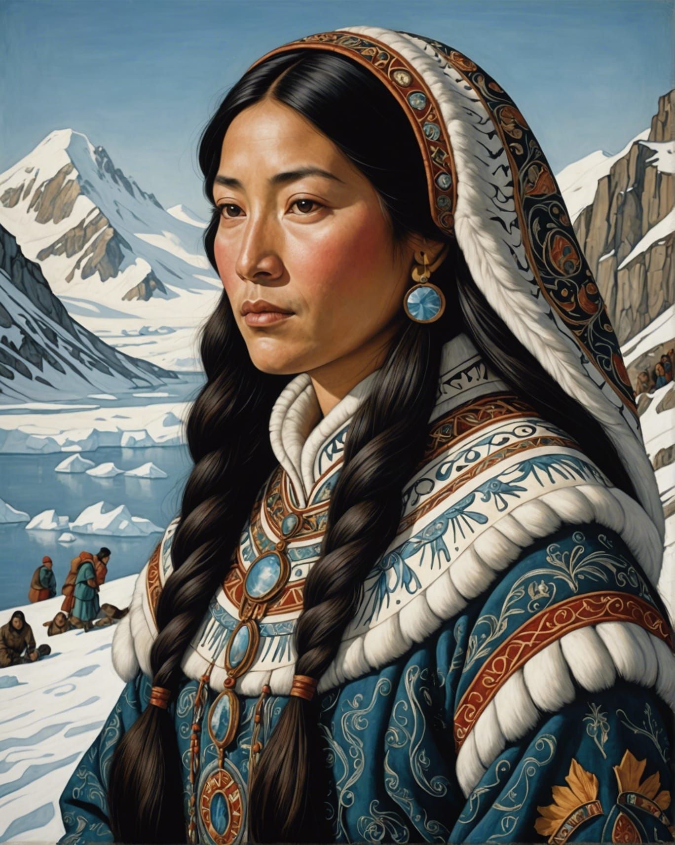 Inuit Woman in Renaissance Style