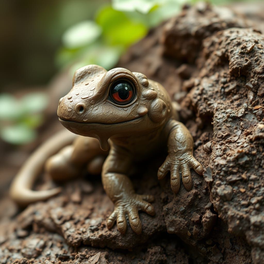 Mud Salamander in Studio Ghibli Style