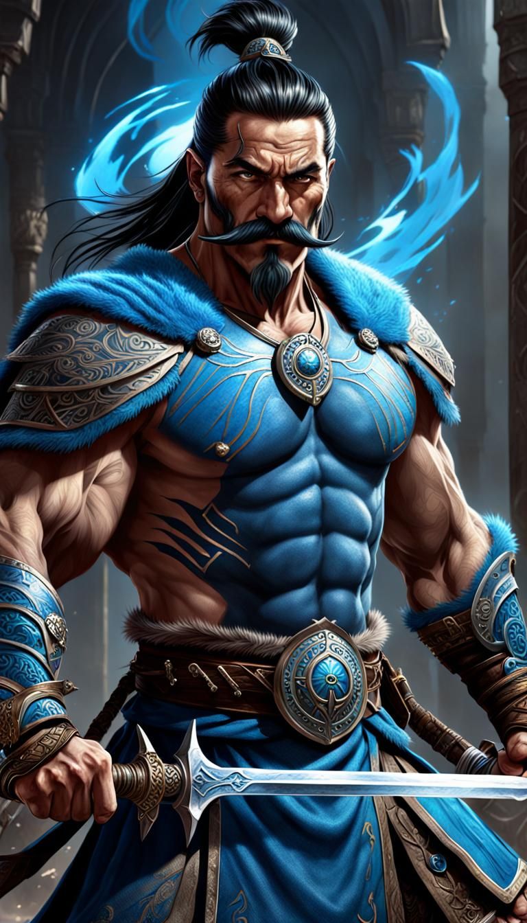 Turkic God of Goodness in Dark Fantasy Style