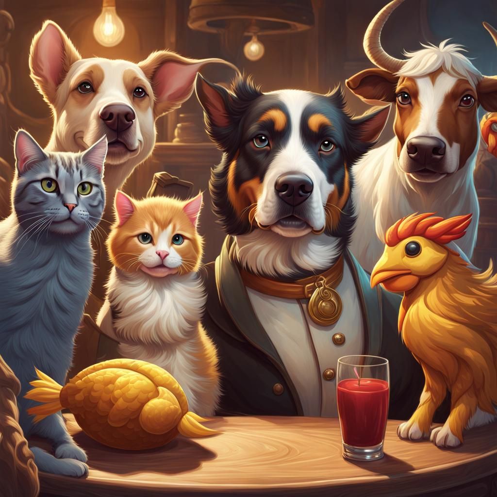 Charming Animal Selfie: Hyperdetailed Digital Portrait