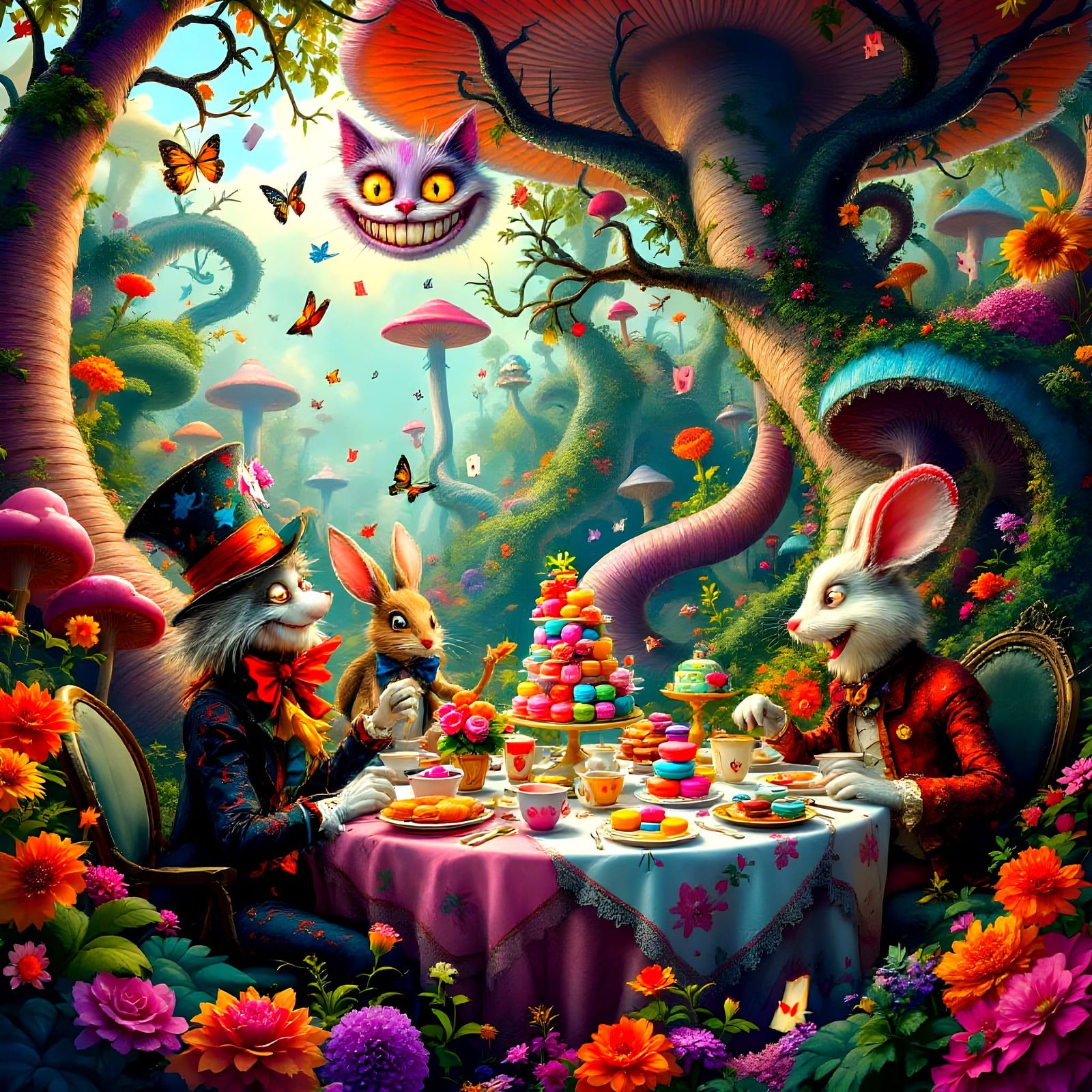 Whimsical Wonderland Tea Party Scene