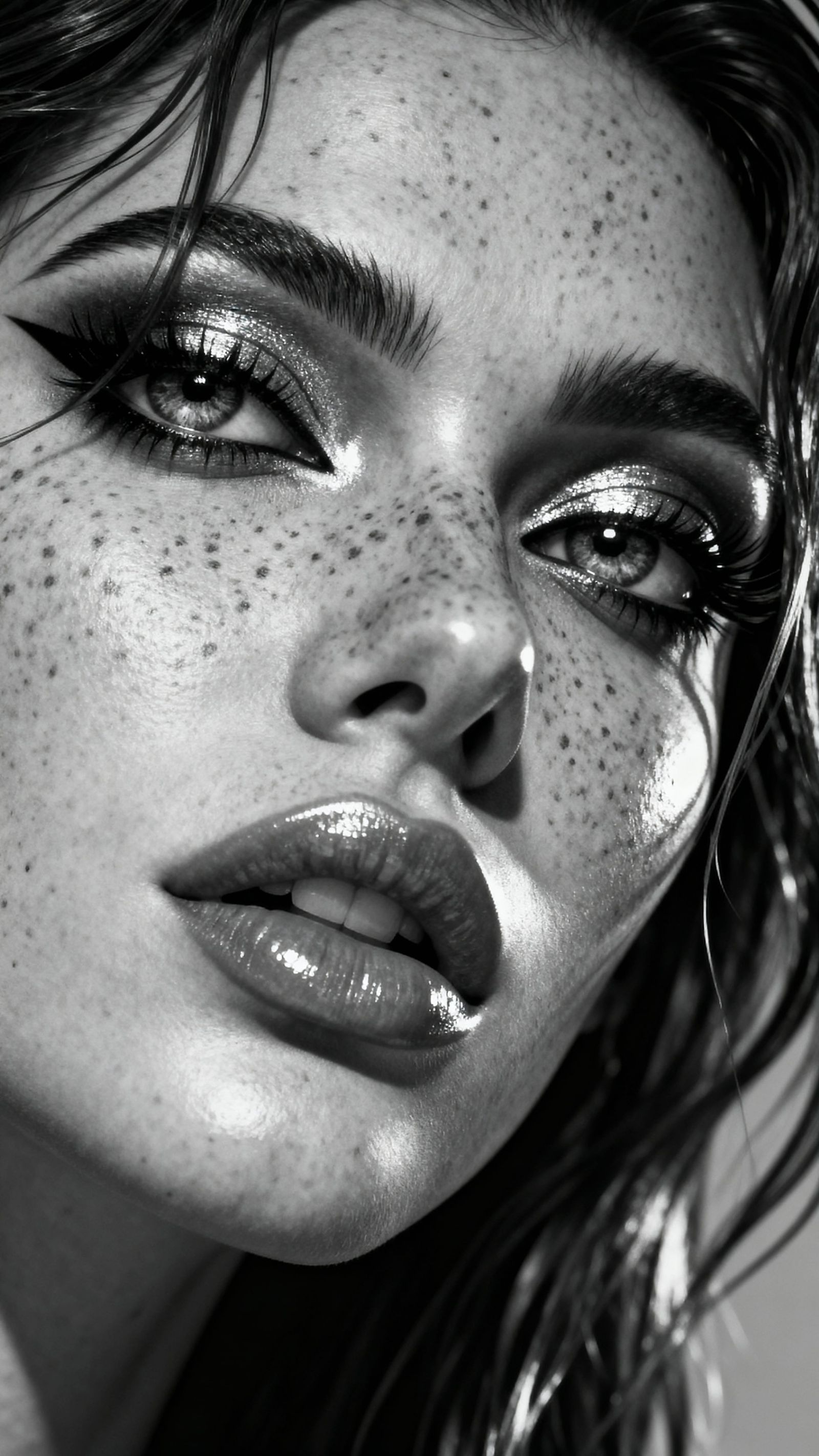 Striking Woman's Portrait: Hyper Realistic Cinematic Black &...