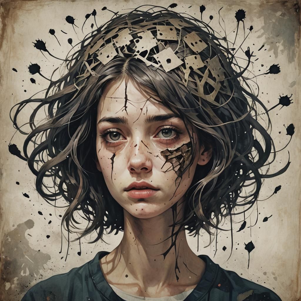 Girl Lost in Her Own Head: AI Art