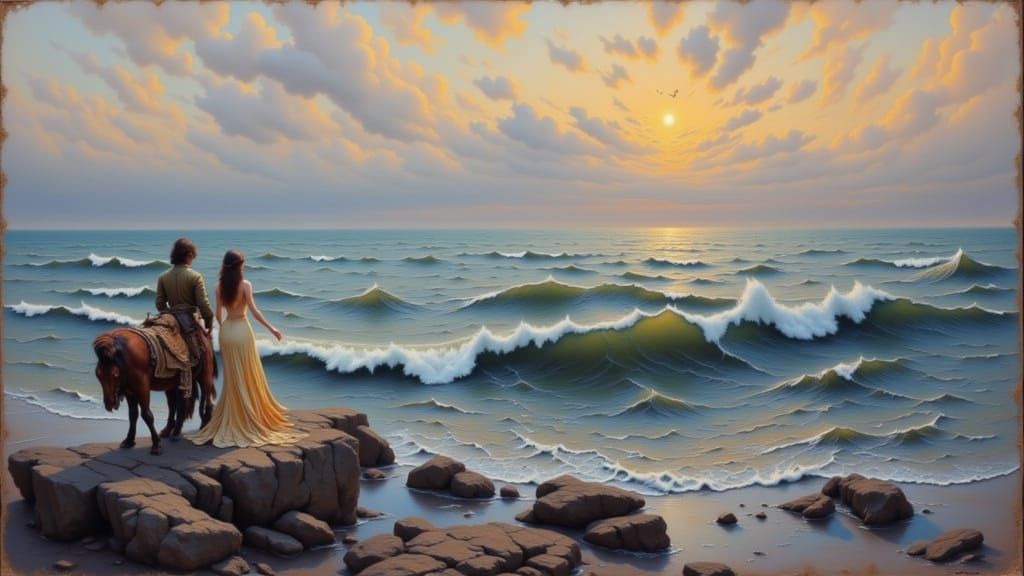 Dreamlike Seascape with Ethereal Glow