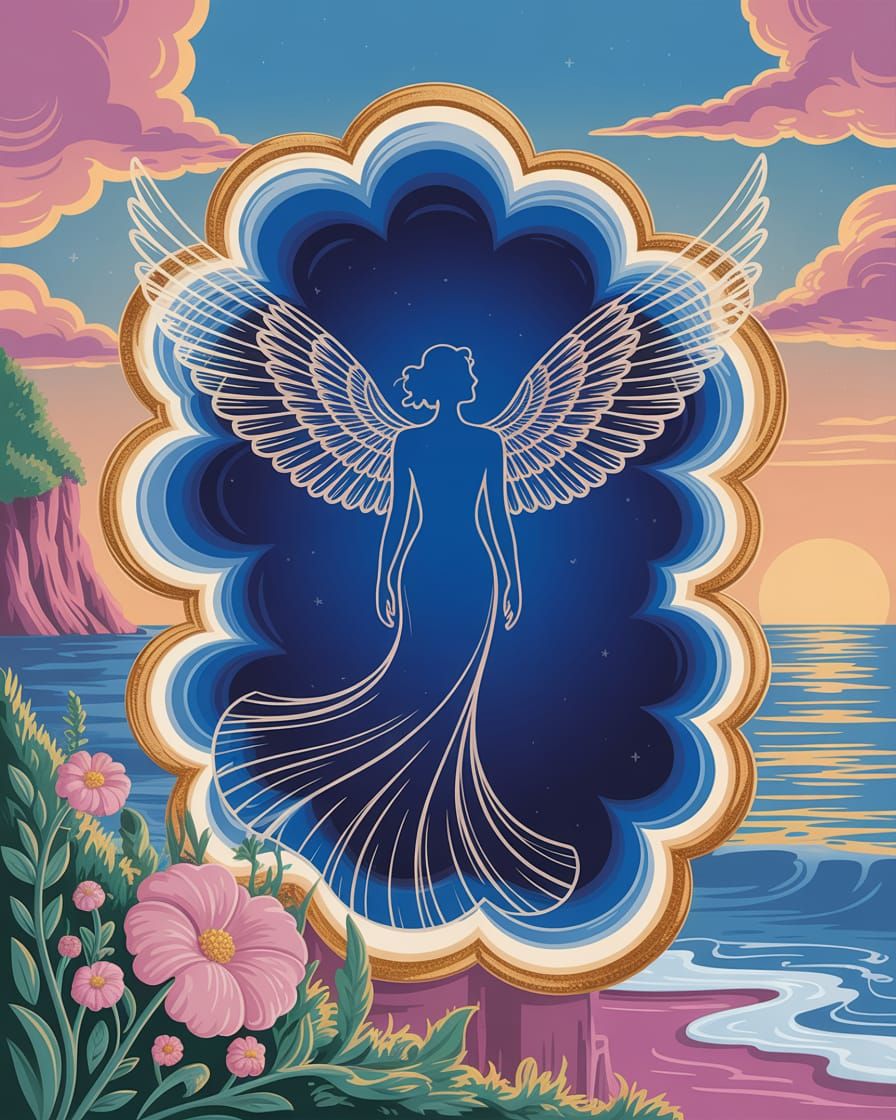 Gossamer-Winged Shadow Outlined in Golden Velvet Happy Thing...