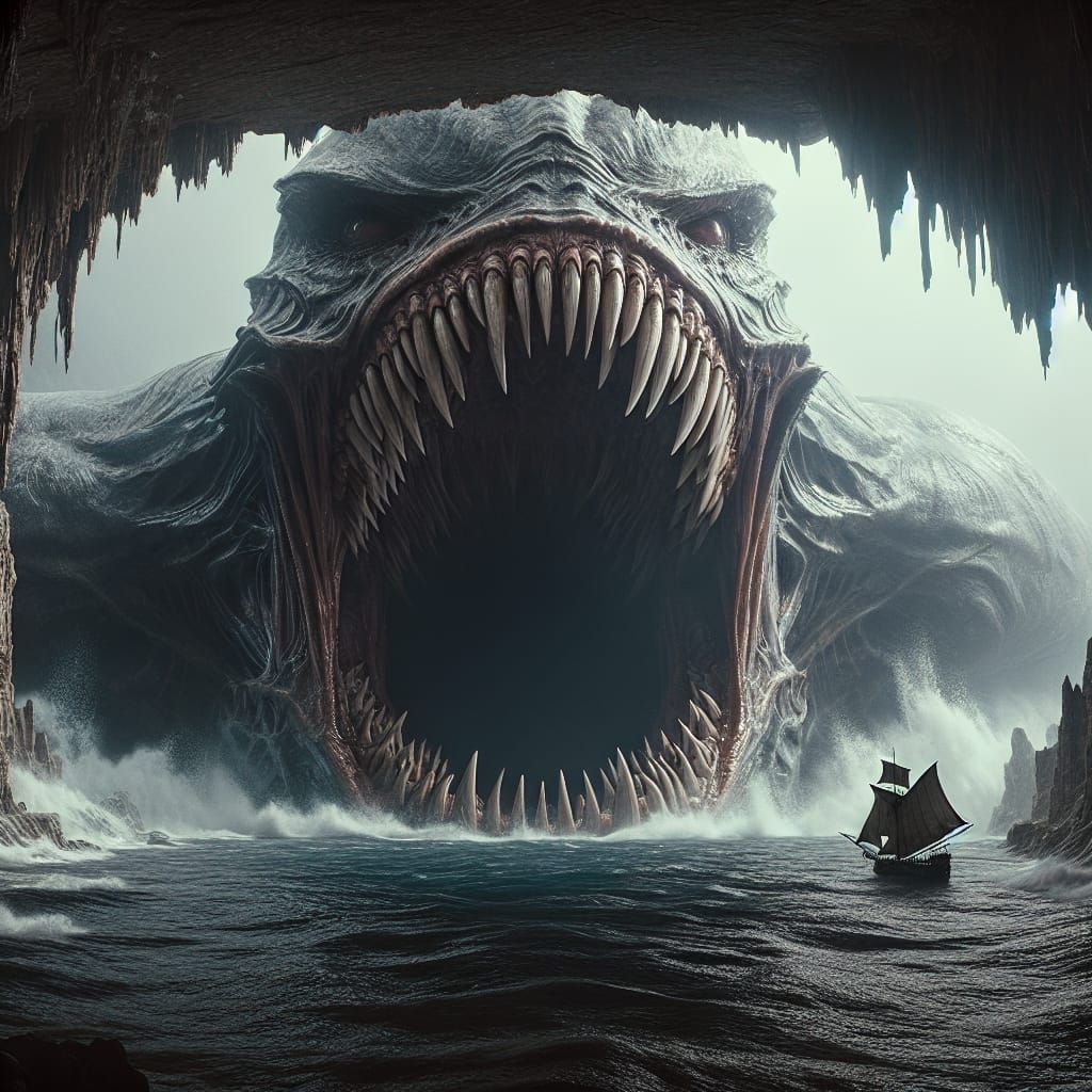 Giant Sea Creature Emerges from the Deep