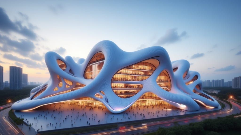 Futuristic Indian Structure in Zaha Hadid Style
