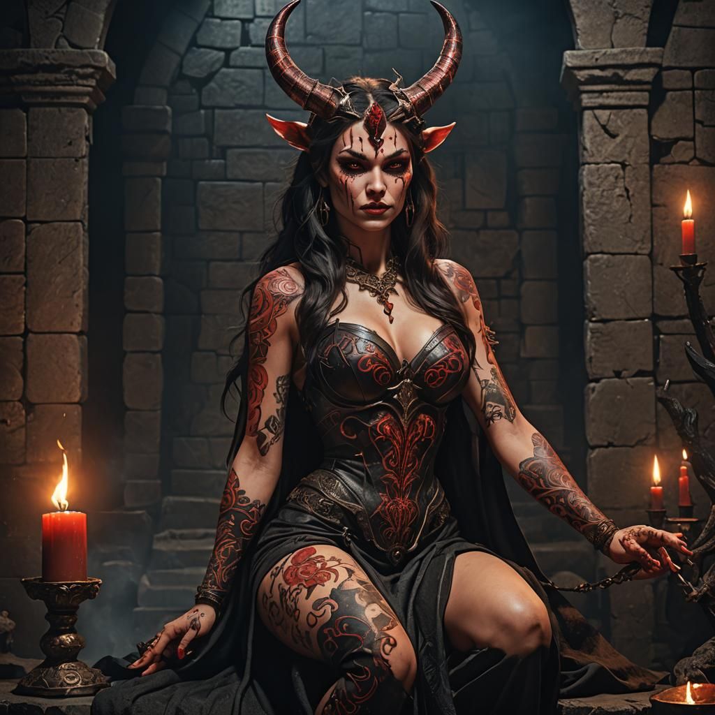 Infernal Seductress in Dark Fantasy Style
