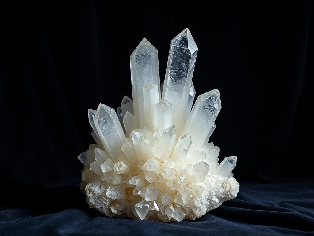 Elegant Calcite Druse Displayed on Velvet