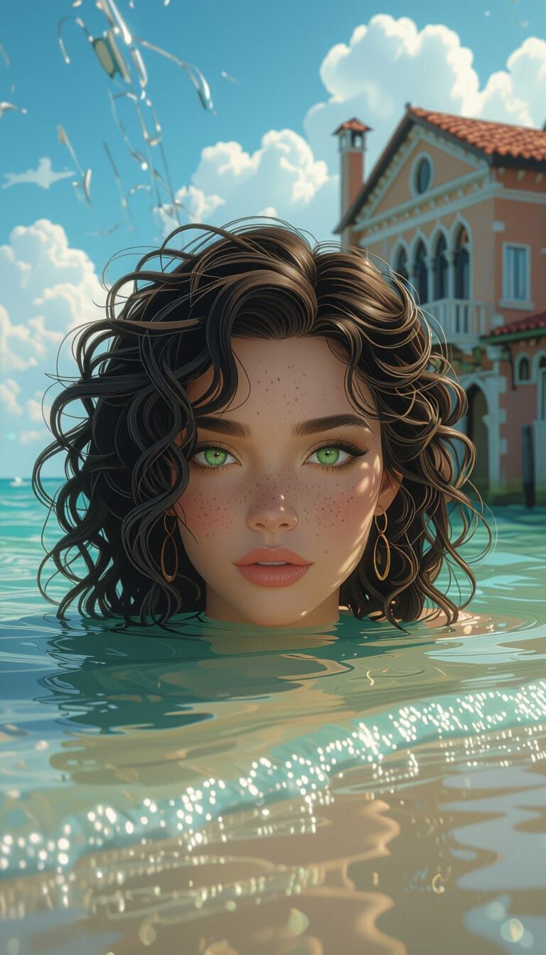 Futuristic Venice Beach Portrait in Hyperdetailed Style