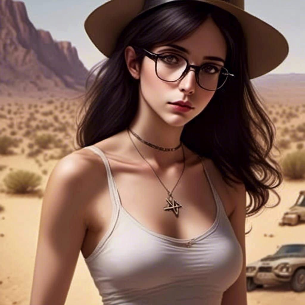 Desert Portrait of a Woman with Star of David Necklace
