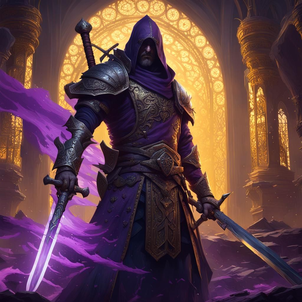 Fantasy Sword in Dynamic Lighting, Detailed Art