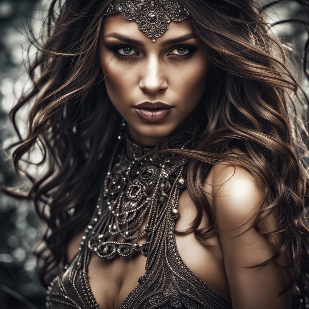 Hyperrealistic Seductress Portrait in Cinematic Style