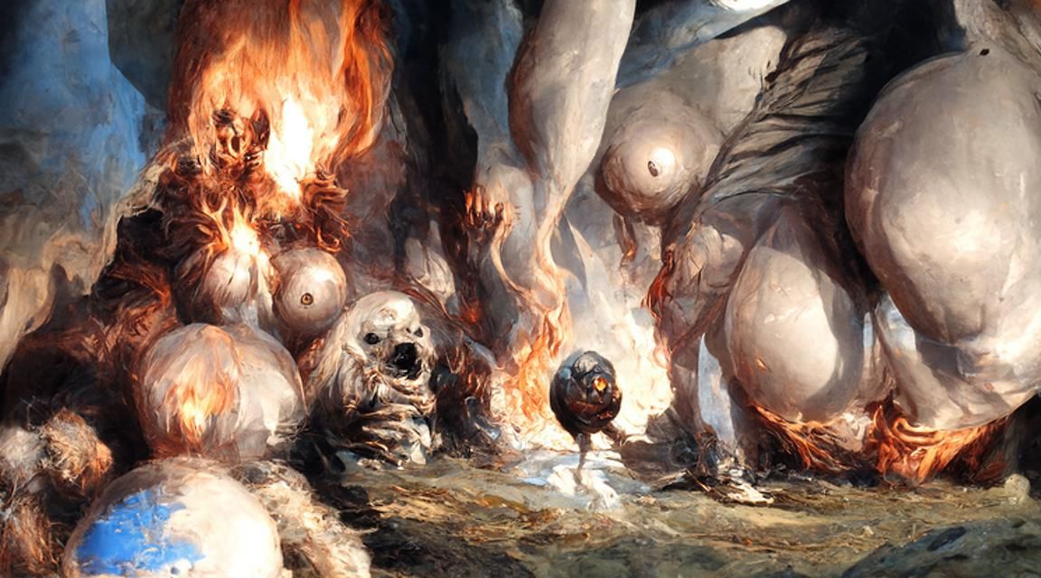 Infernal Spheres: A Gothic Horror Illustration