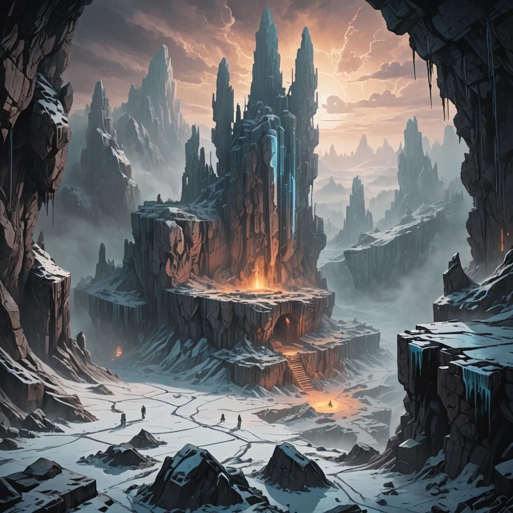 Ethereal Post-Apocalyptic Generator Amidst Frosty Valley