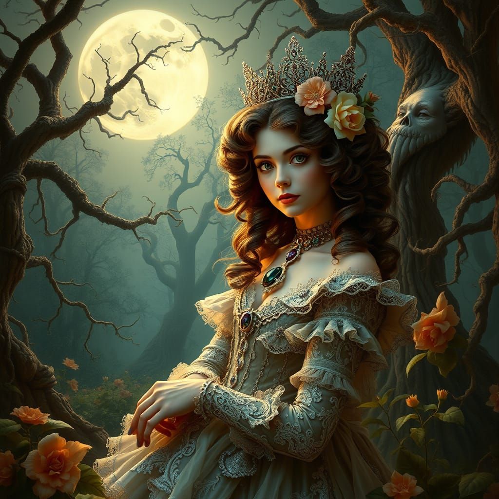 Gothic Princess in Enchanted Garden