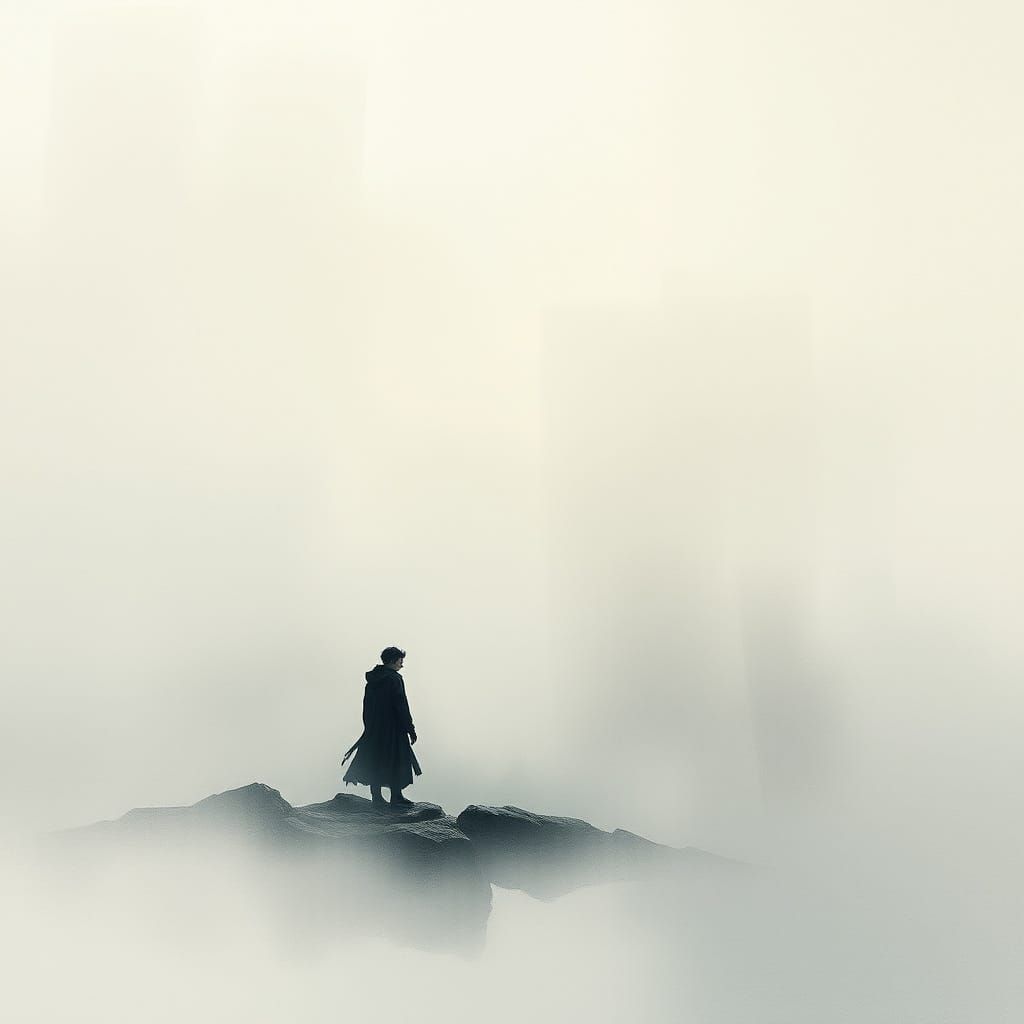 Ethereal Figure Dissolves into Whispers of Color