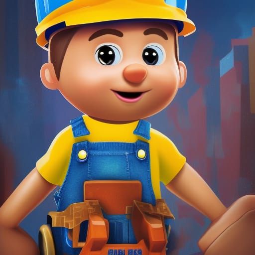 Hyperrealistic Bob the Builder Portrait in Splash Art Style