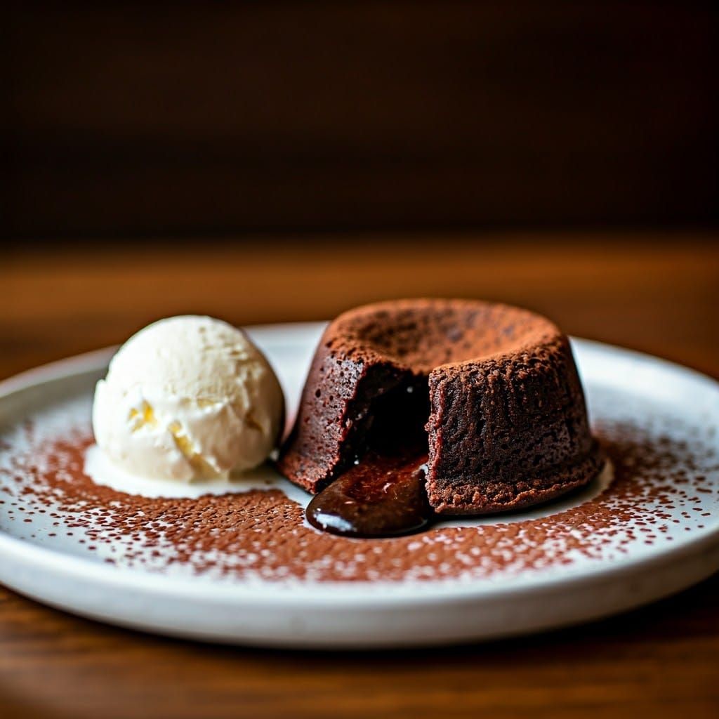 Decadent Chocolate Lava Cake with Vanilla Ice Cream
