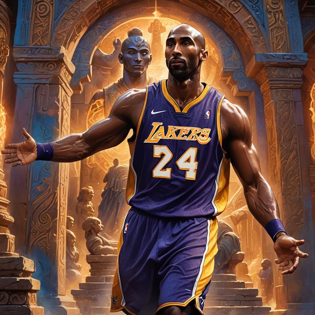 Heroic Kobe Bryant in Ancient Temple Splendor