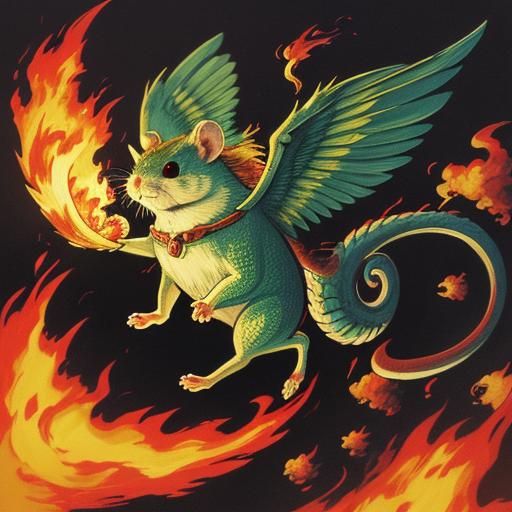 Hamster Naga Blowing Fire, Manga Scan Style