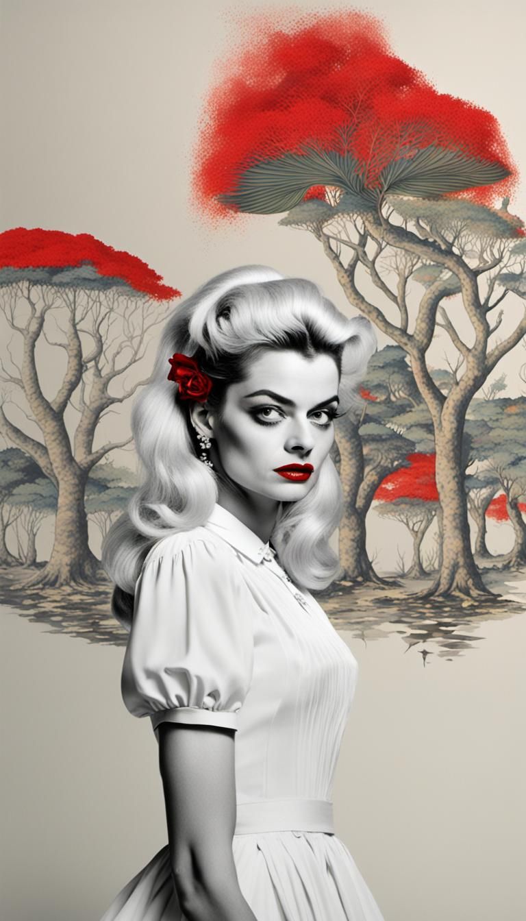 Nina Hagen as Ingrid Bergman, Red-Eared Slider in a Pond Sce...