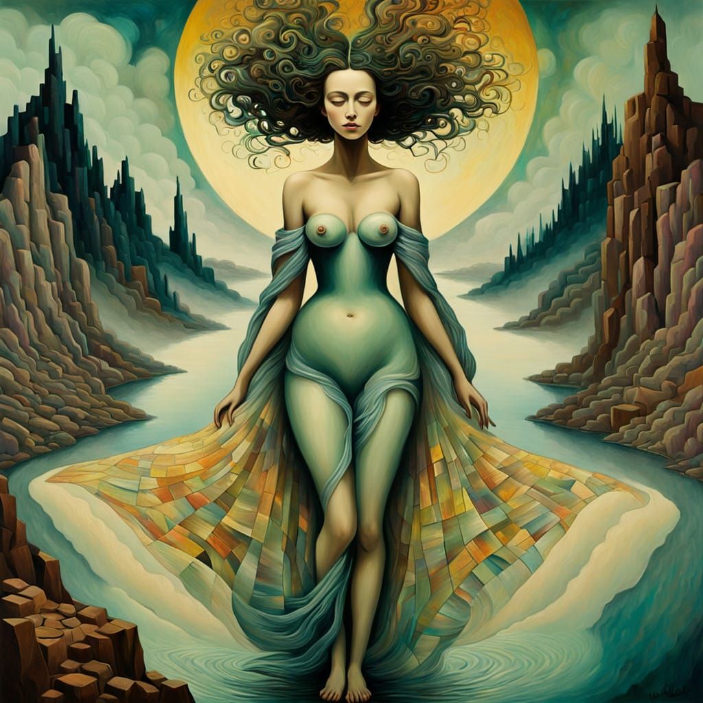 Dreamlike Encounter in Iridescent Hues