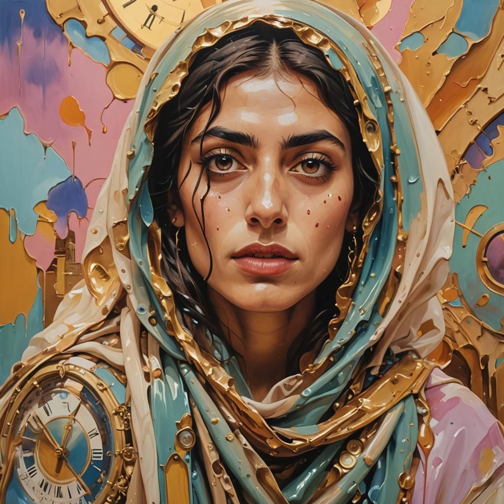 Surreal Desert Dream: A Dali-Inspired Oil Painting