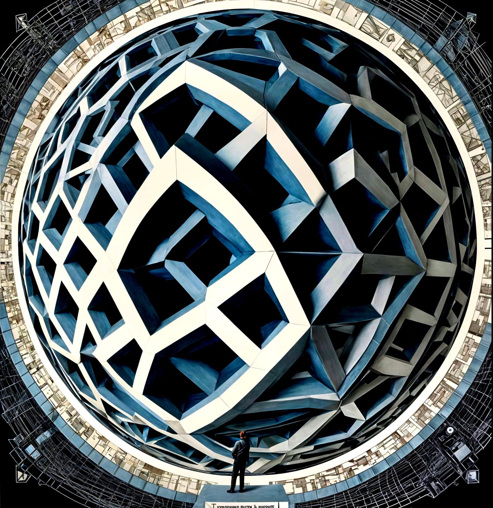 Intricate Tiling of a Hyperboloid Surface