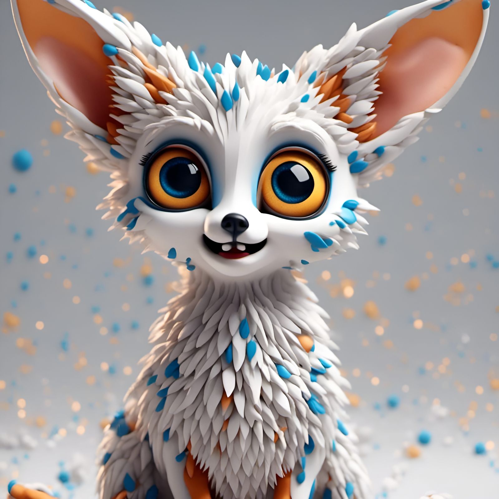 Animated 3D Fox with Large Eyes