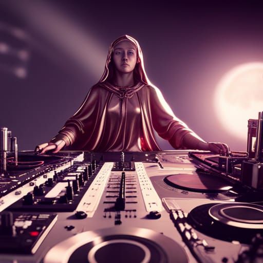 Virgin Mary DJ: Gothic Sci-Fi Art