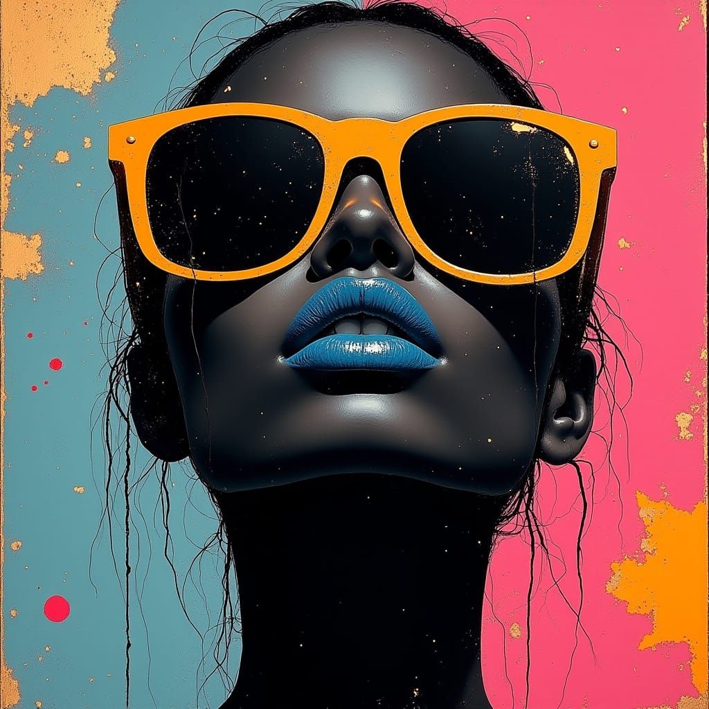 Bold Graphic Portrait with Vibrant Accents