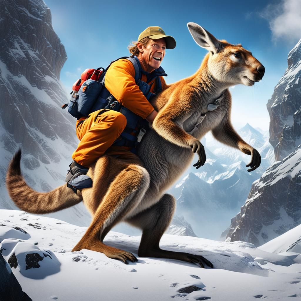 Steve Irwin Wrestles Kangaroo Atop Mount Everest