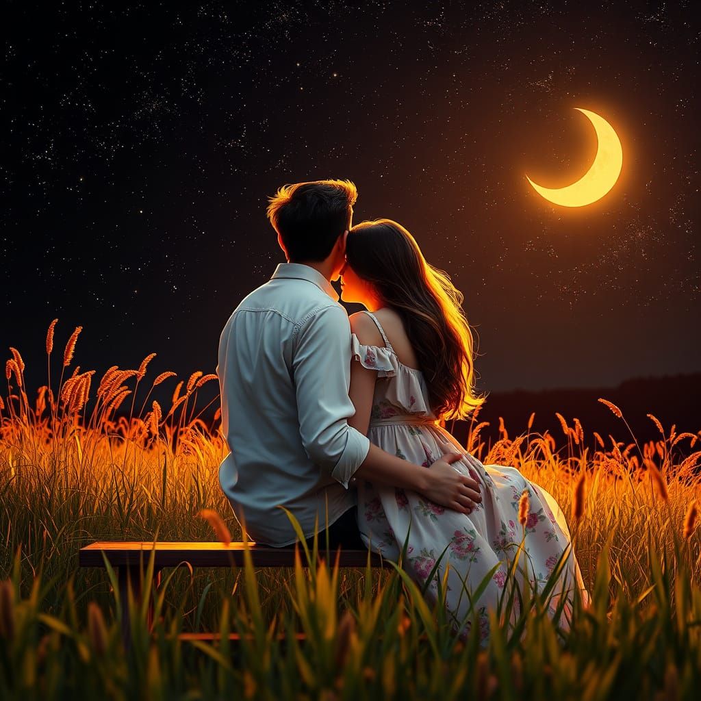 Young Lovers Bask in Starry Night