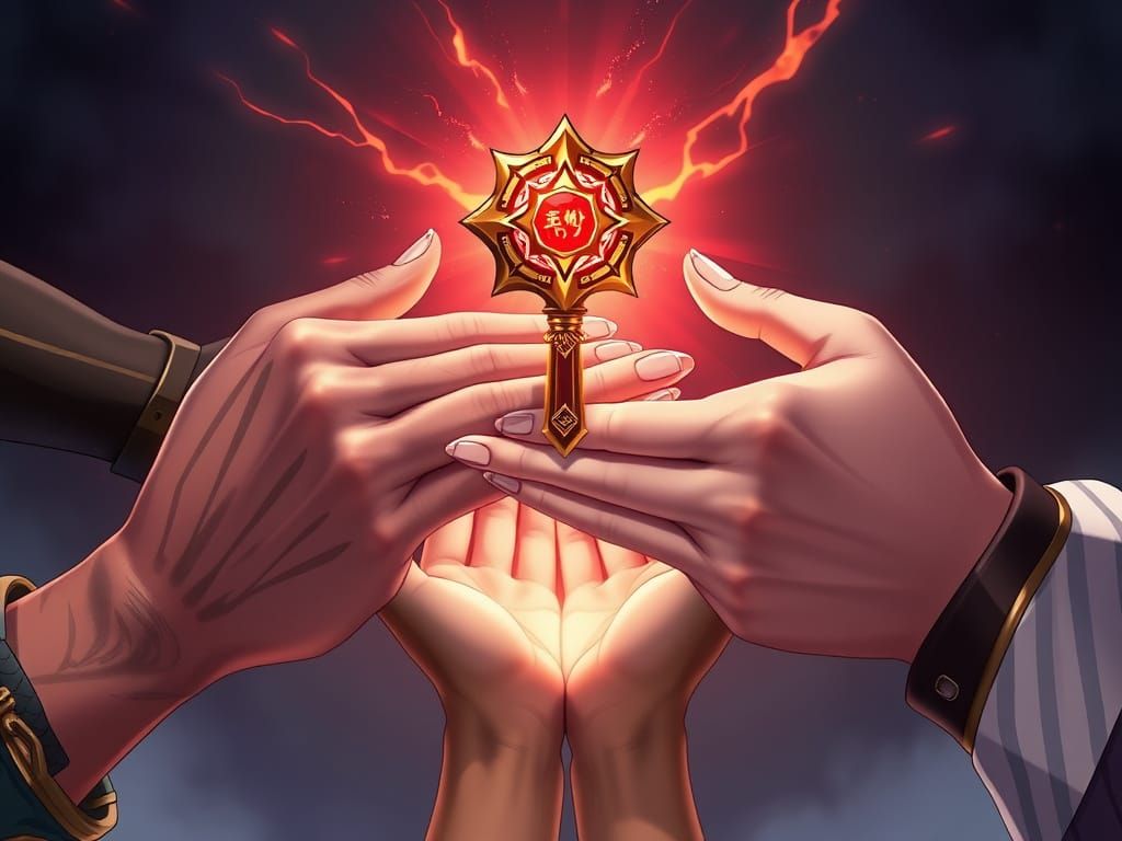 Four Hands Unite Before the Portal: Anime Style