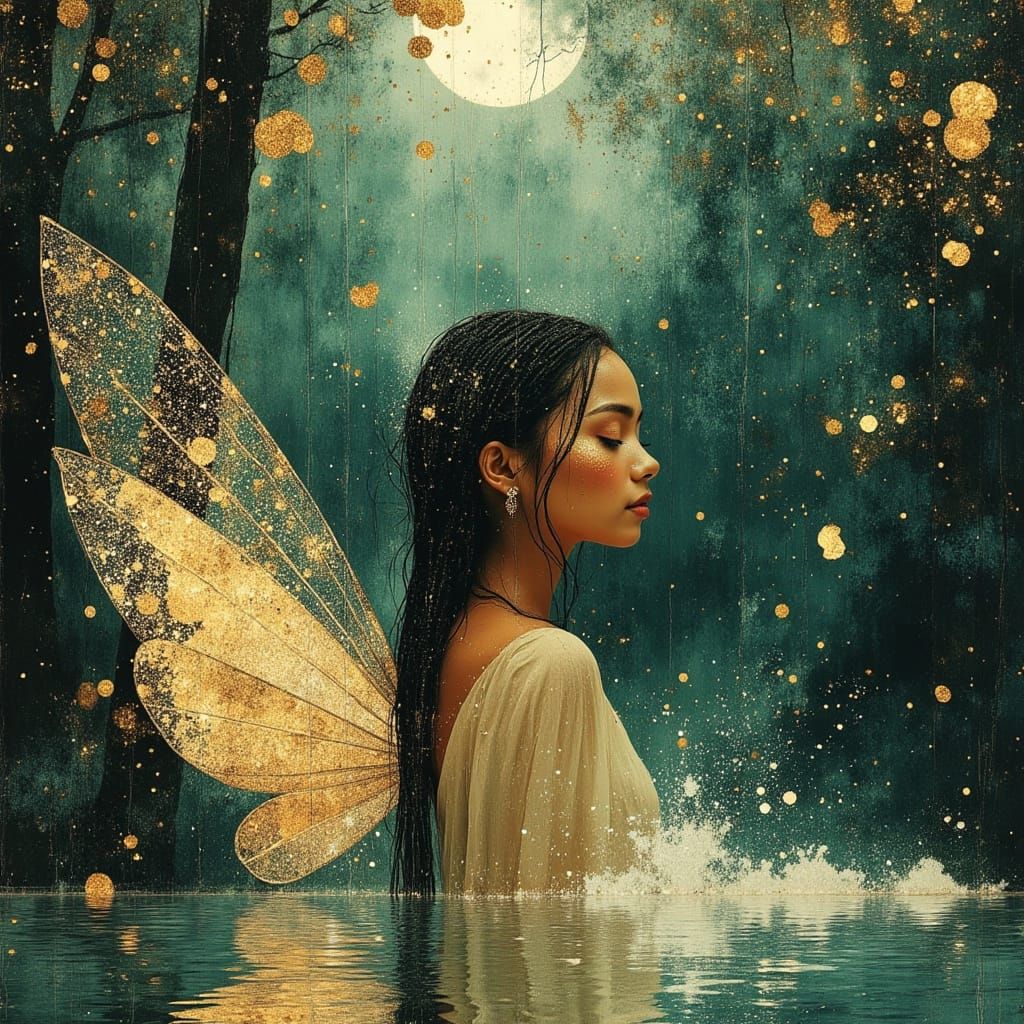 African Fairy Goddess in Divine Oil Painting