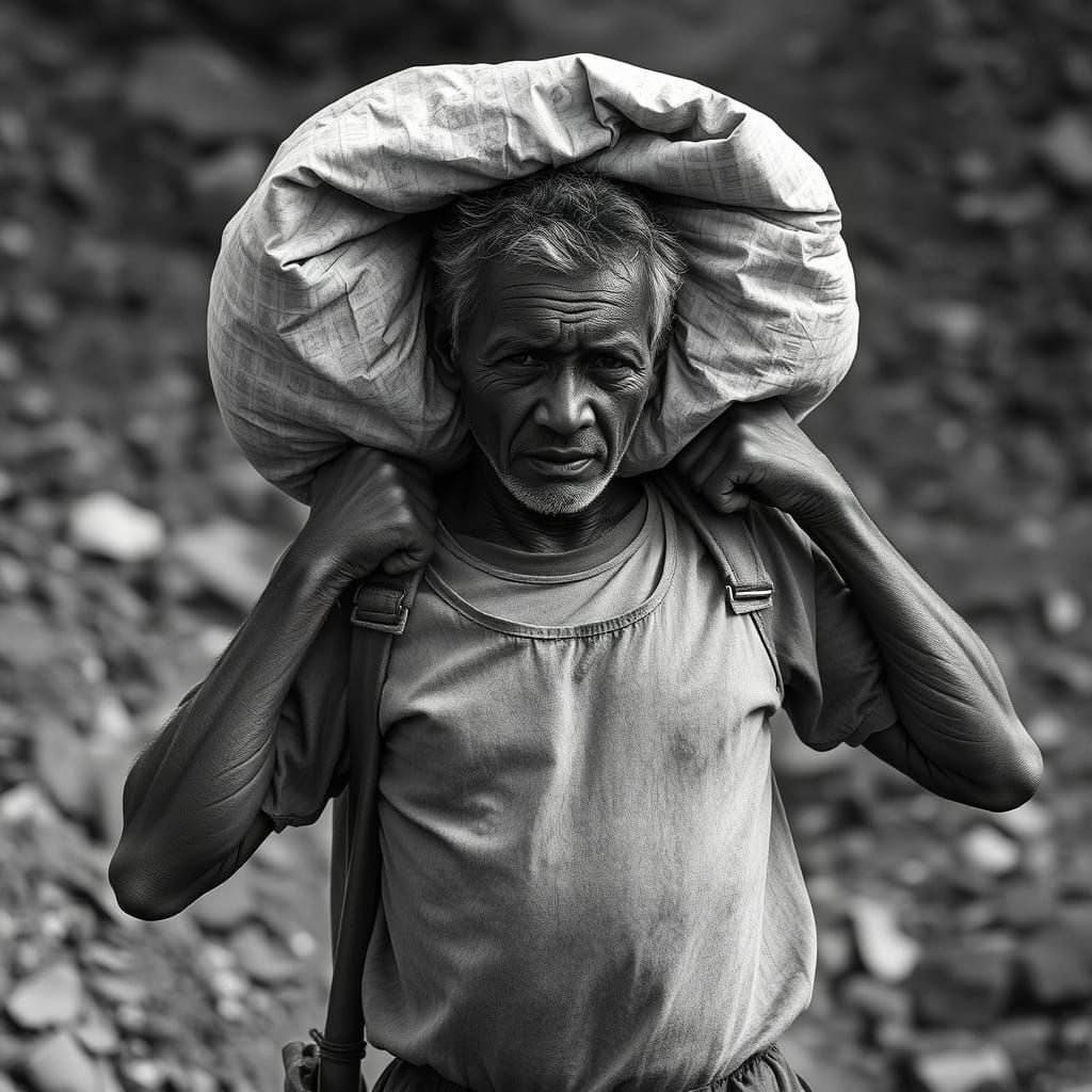 Gold mine worker. Tribute to Sebastiao Salgado (1944-2025)
