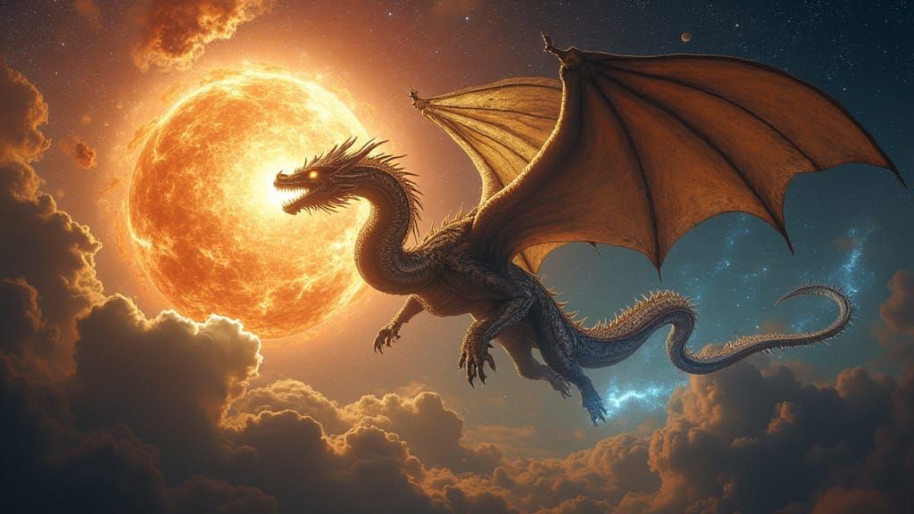 Cosmic Dragon Unleashes Ancient Power in Turbulent Star-Sky