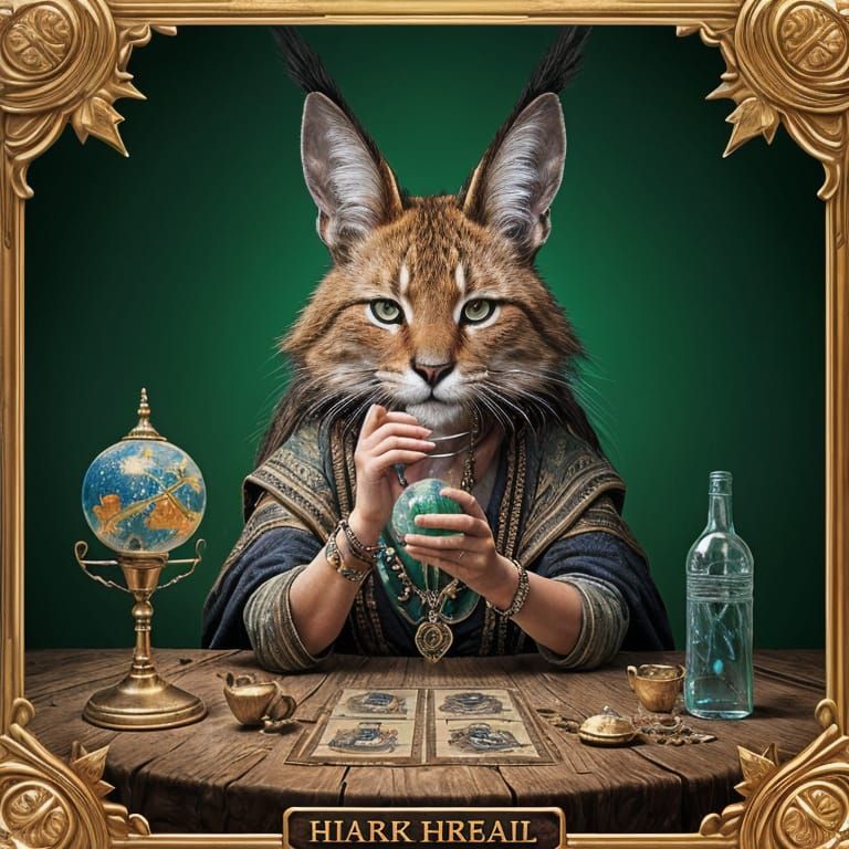 Gypsy Fortune Teller Shuffles Fiery Tarot Cards