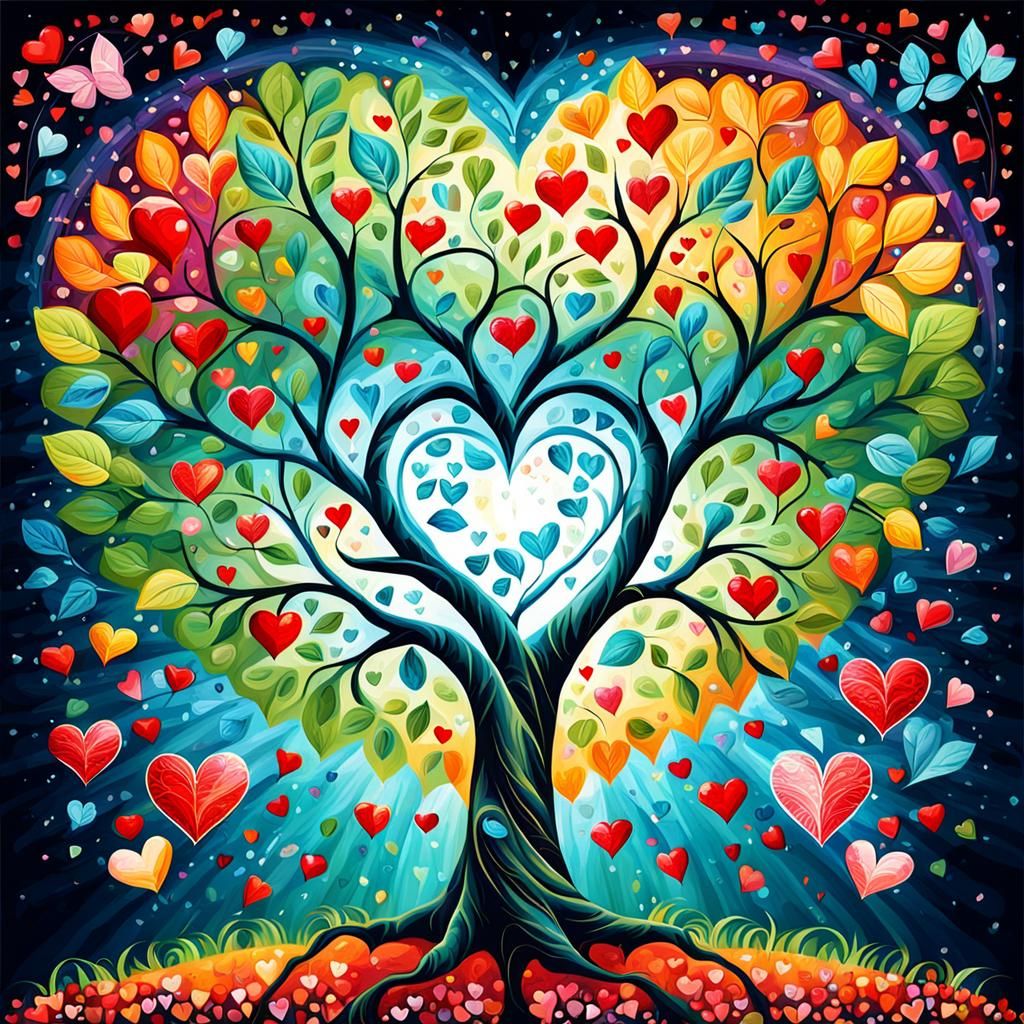 Valentine's Day Tree of Life Diamond Painting