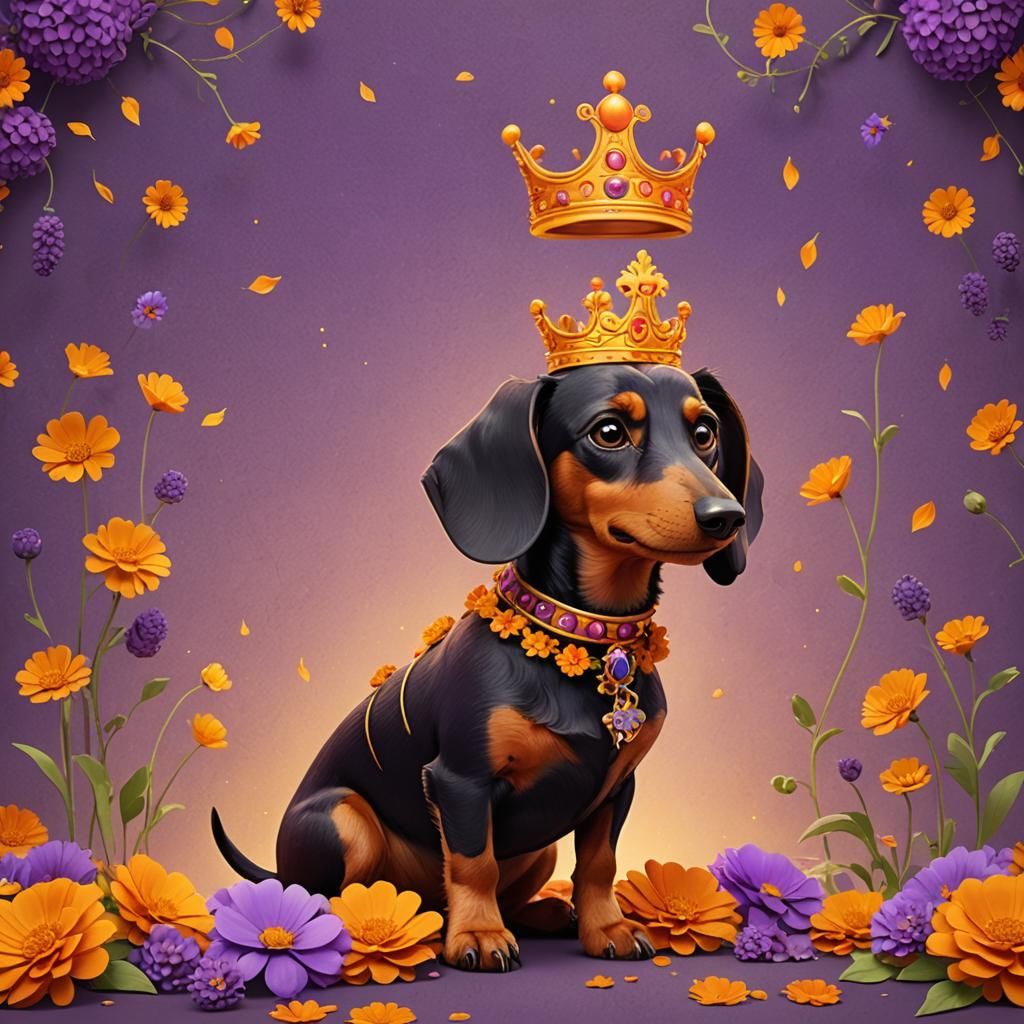 Pixar Dachshund-Catrina Dog with Marigold Crown