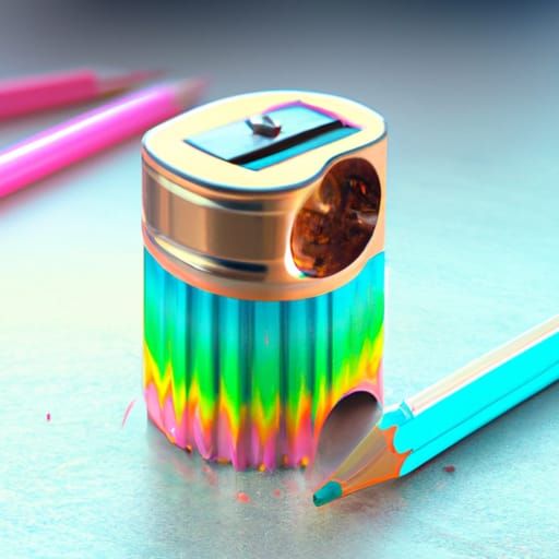Opalescent Rainbow Pencil Sharpener: Digital Matte Painting