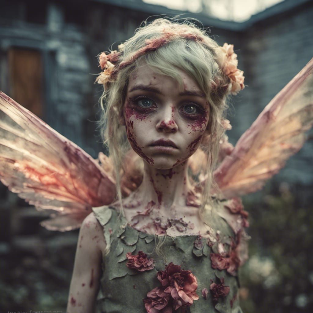 Thumbelina Zombie Fairy in Apocalyptic Setting