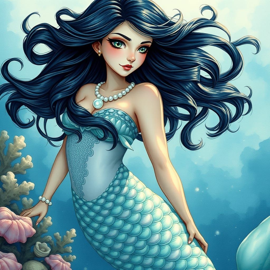 Alisa the Enchanting Ocean Mermaid in Ethereal Beauty