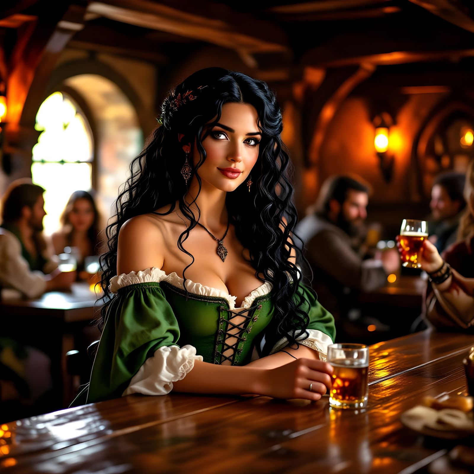 Medieval Tavern Scene in an Intricate Fantasy Style