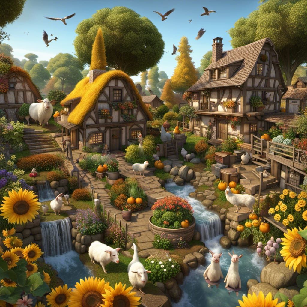Idyllic Gnome Home Permaculture Vision in 3D