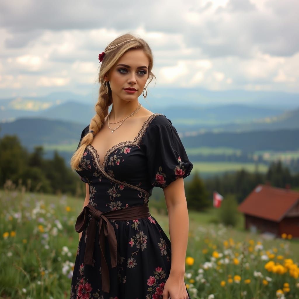 Elegant Czech Woman in Traditional Attire